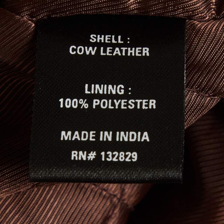 Pre Owned Grlfrnd Brown Leather Cropped Jacket XXS