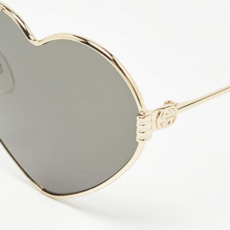 Pre Owned Gucci Black/Gold GG1283S Heart Aviator Sunglasses
