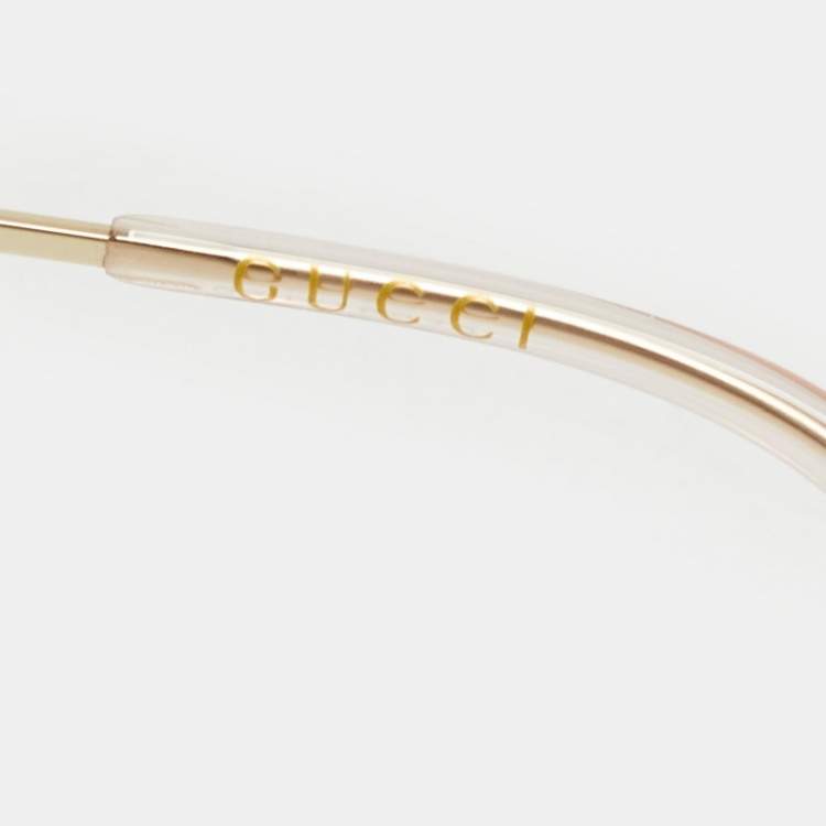 Pre Owned Gucci Black/Gold GG1283S Heart Aviator Sunglasses