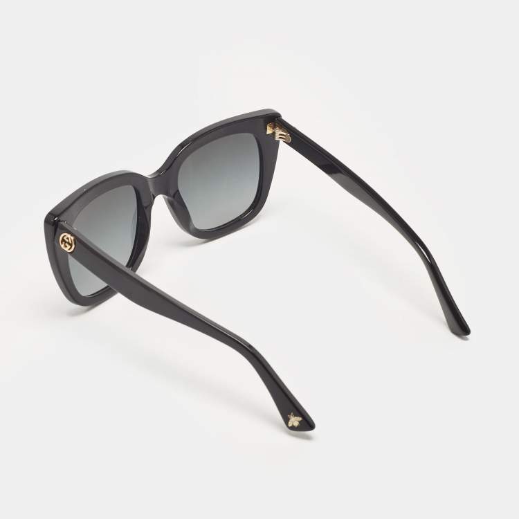 Pre Owned Gucci Black Gradient GG0163S Interlocking G Cat Eye Sunglasses