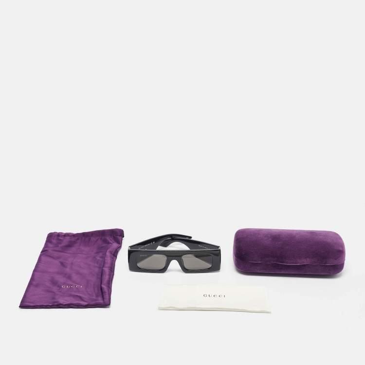 Pre Owned Gucci Black GG1646S Rectangular Sunglasses