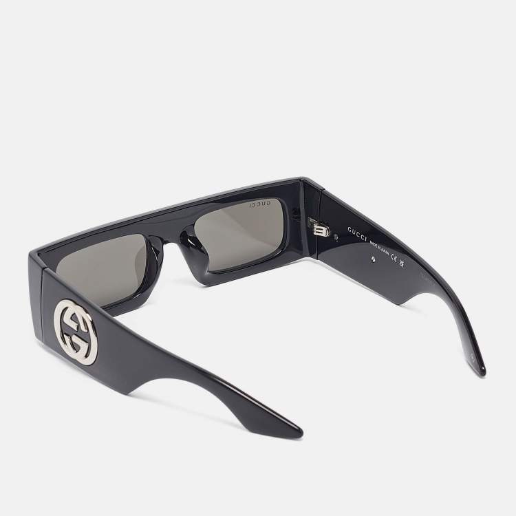 Pre Owned Gucci Black GG1646S Rectangular Sunglasses