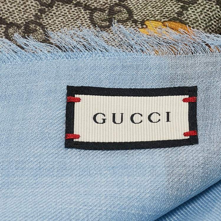 Pre Owned Gucci Multicolor GG Floral Print Silk Blend Square Scarf