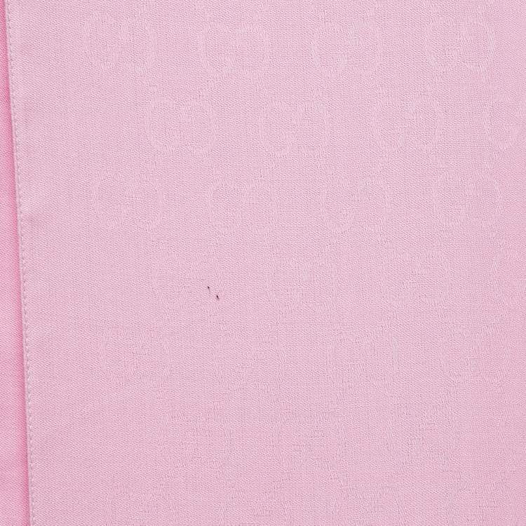 Pre Owned Gucci Purple GG Patterned Wool Blend Scarf