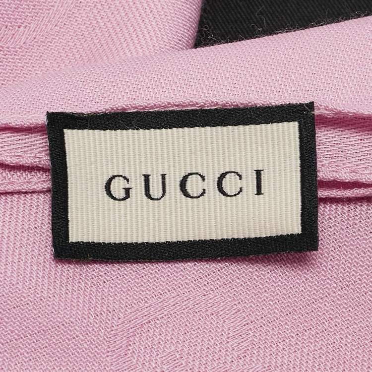 Pre Owned Gucci Purple GG Patterned Wool Blend Scarf