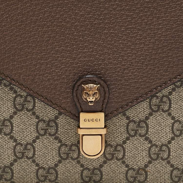 Pre Owned Gucci Brown/Beige GG Supreme Canvas Neo Vintage Document Holder