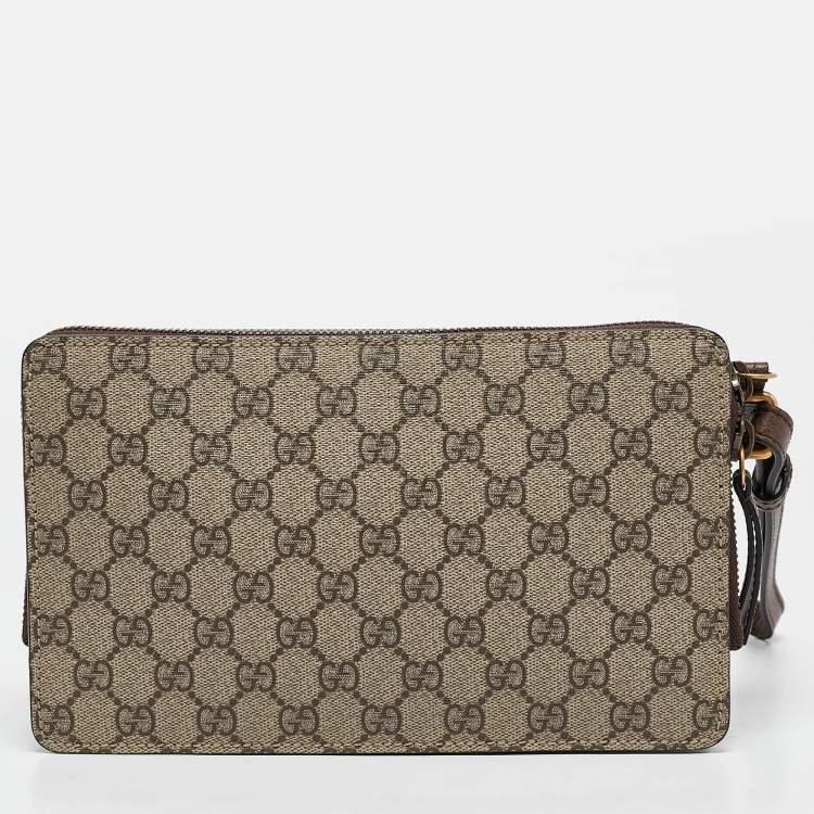 Pre Owned Gucci Brown/Beige GG Supreme Canvas Neo Vintage Document Holder