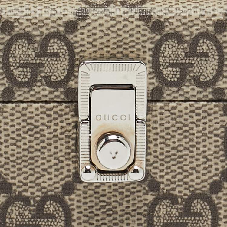 Pre Owned Gucci Beige GG Supreme Canvas Airpods Pro Case with Strap