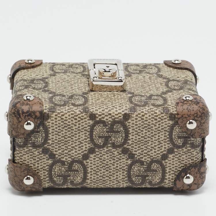 Pre Owned Gucci Beige GG Supreme Canvas Airpods Pro Case with Strap