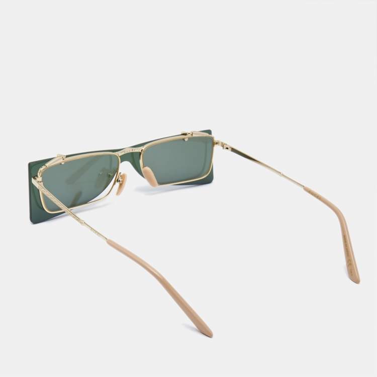 Pre Owned Gucci Black GG0363S Frame Flip-Up Rectangle Sunglasses