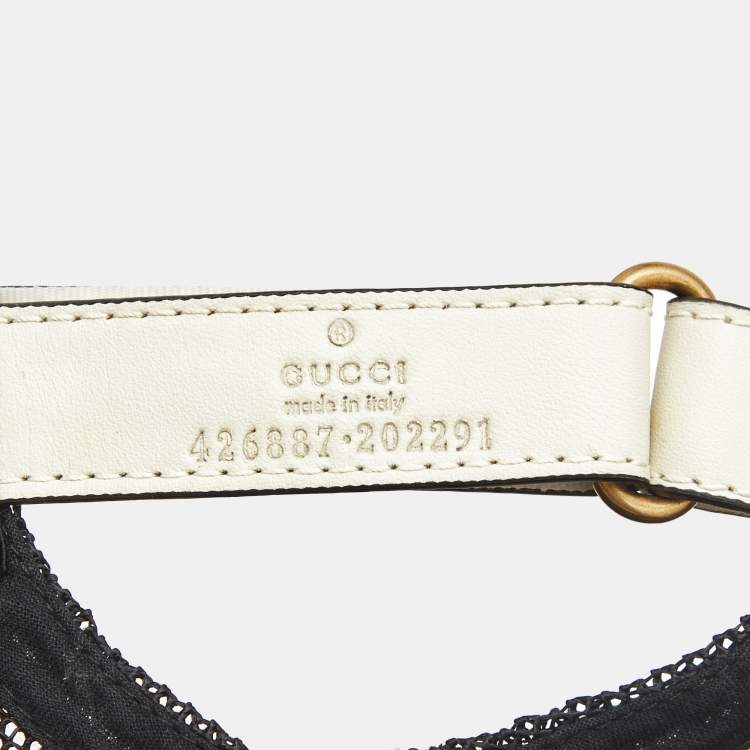 Pre Owned Gucci White Stars/Guccy Print Leather & Mesh Baseball Cap L