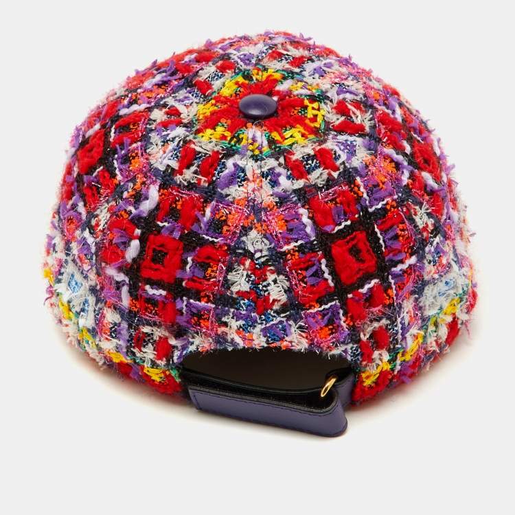 Pre Owned Gucci Multicolour Elevation Tweed Baseball Cap M