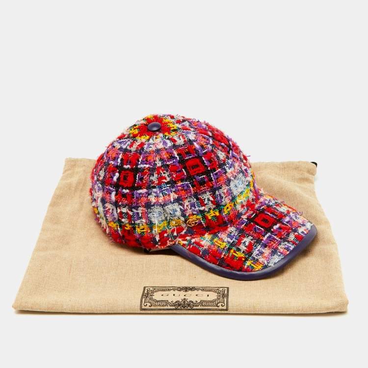 Pre Owned Gucci Multicolour Elevation Tweed Baseball Cap M