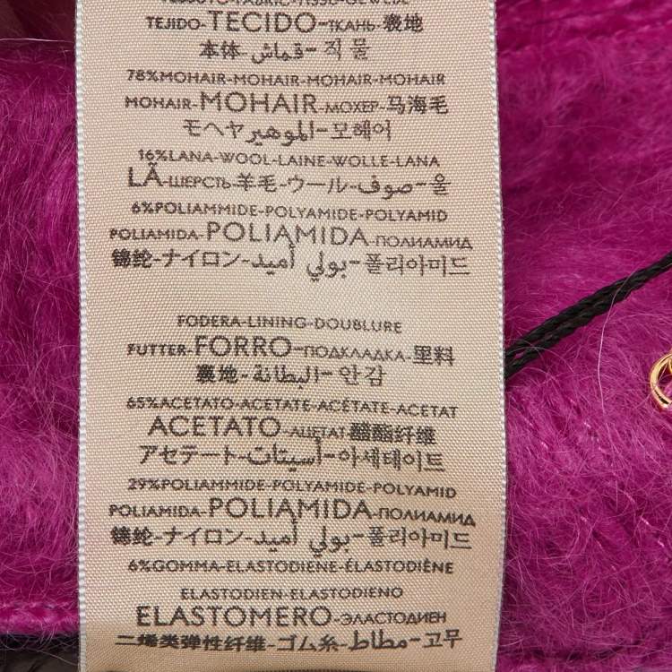 Pre Owned Gucci Fuchsia Pink Mohair Wool Lauren Baseball Cap S