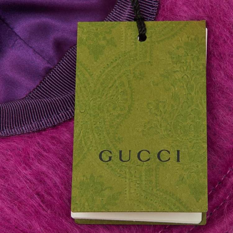 Pre Owned Gucci Fuchsia Pink Mohair Wool Lauren Baseball Cap S