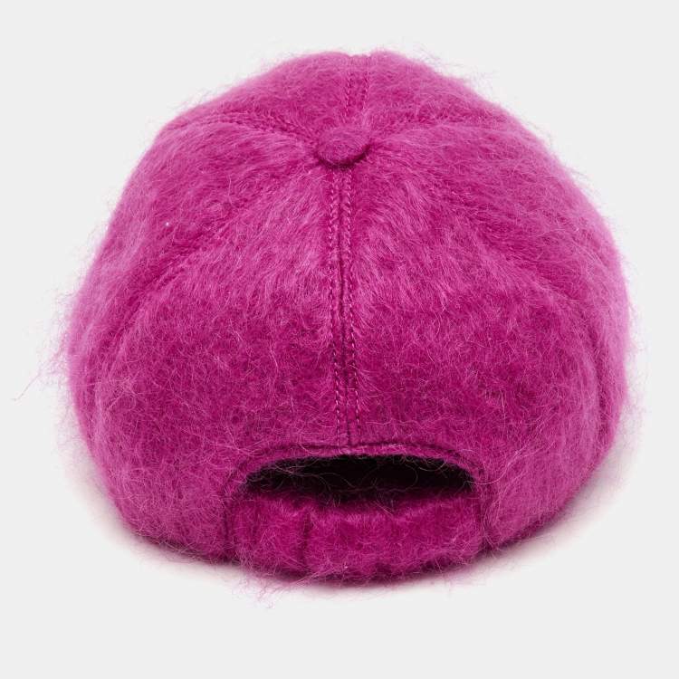 Pre Owned Gucci Fuchsia Pink Mohair Wool Lauren Baseball Cap S