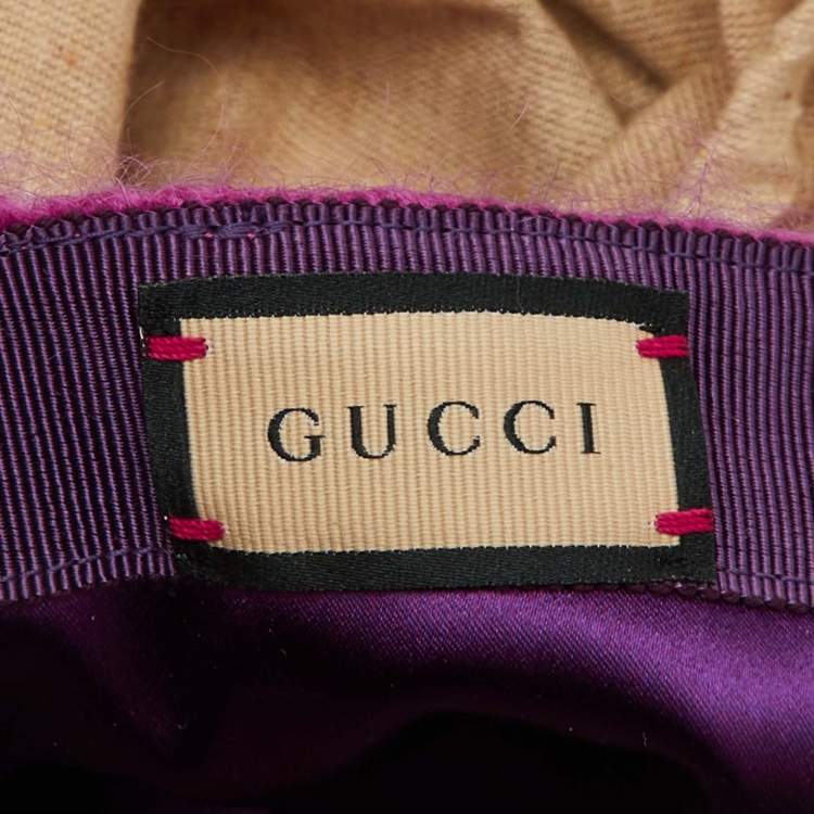 Pre Owned Gucci Fuchsia Pink Mohair Wool Lauren Baseball Cap S