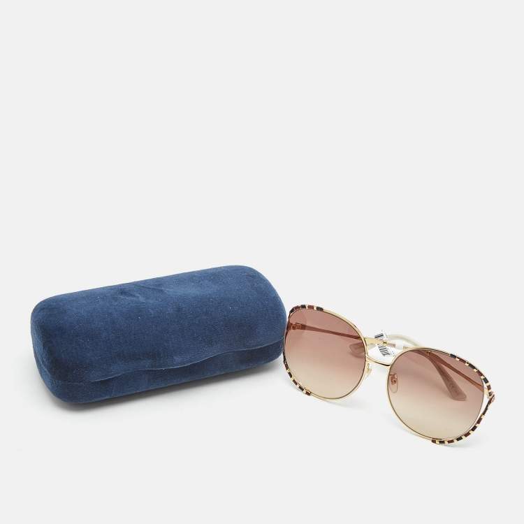 Pre Owned Gucci Brown Gradient GG0595S Oversized Sunglasses