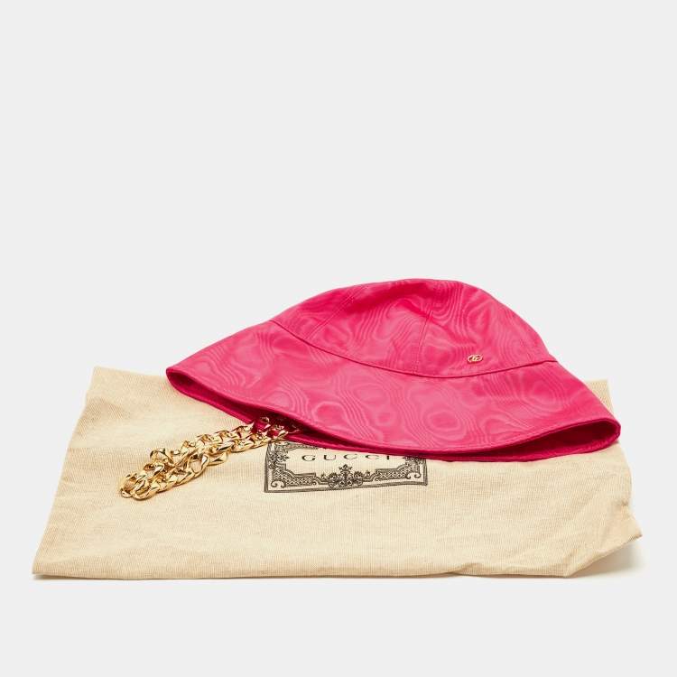 Pre Owned Gucci Pink Elevation Clock Bucket Hat M 