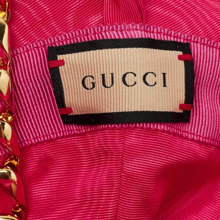 Pre Owned Gucci Pink Elevation Clock Bucket Hat M 