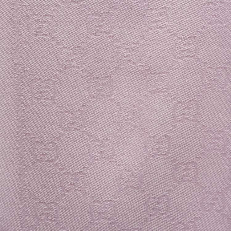 Pre Owned Gucci Pink GG Supreme Jacquard Wool Scarf 