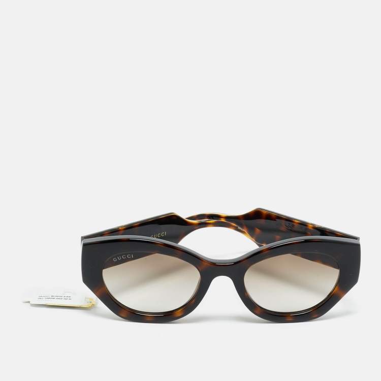 Pre Owned Gucci Tortoise Brown Gradient GG1553S Cat Eye Sunglasses