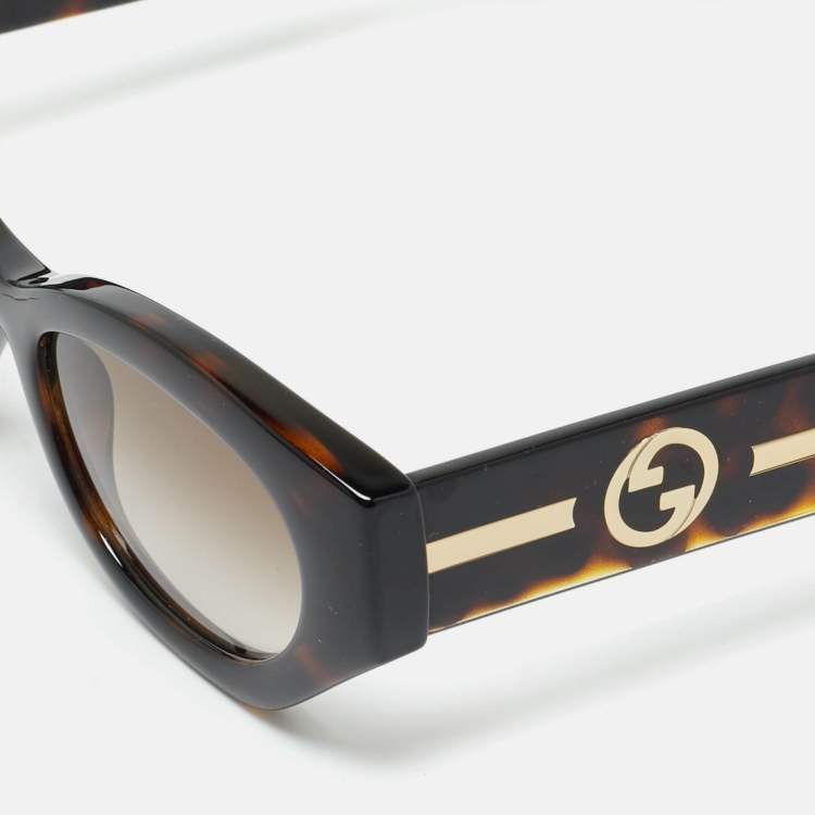 Pre Owned Gucci Tortoise Brown Gradient GG1553S Cat Eye Sunglasses