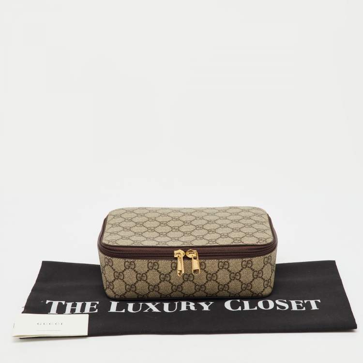 Pre Owned Gucci Beige/Brown GG Supreme Canvas Mini Packing Cube