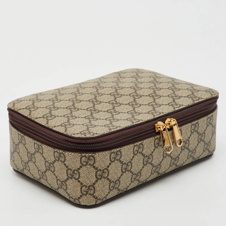 Pre Owned Gucci Beige/Brown GG Supreme Canvas Mini Packing Cube