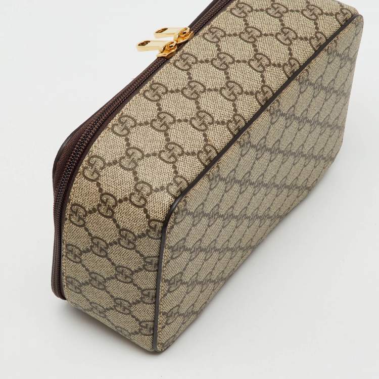 Pre Owned Gucci Beige/Brown GG Supreme Canvas Mini Packing Cube