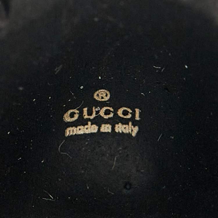 Pre Owned Gucci GG Lion Bead Two Tone Metal Ring Size 58