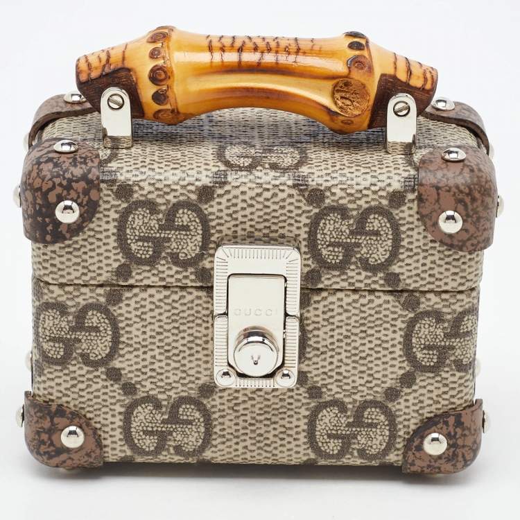 Pre Owned Gucci Brown/Beige GG Supreme Canvas Airpods Pro Case with Strap