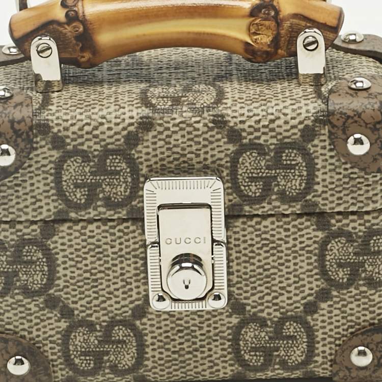 Pre Owned Gucci Beige/Ebony GG Supreme Canvas Airpods Pro Case with Strap