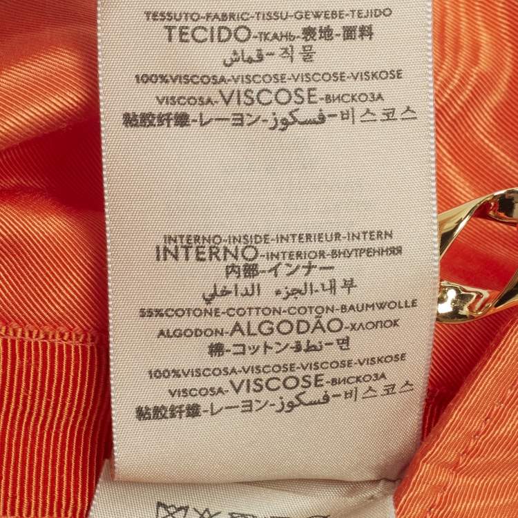 Pre Owned Gucci Orange Viscose Chain Detail Bucket Hat M