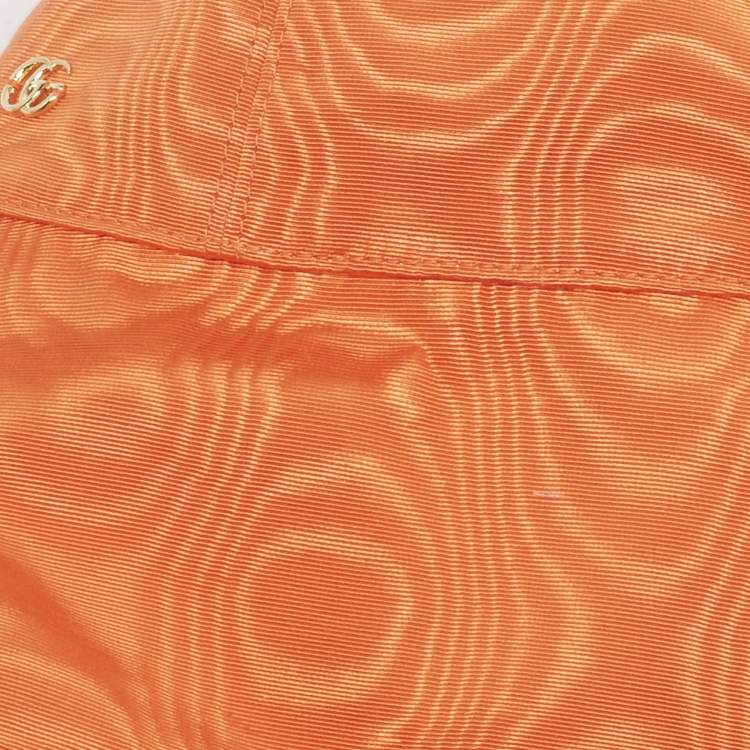 Pre Owned Gucci Orange Viscose Chain Detail Bucket Hat M
