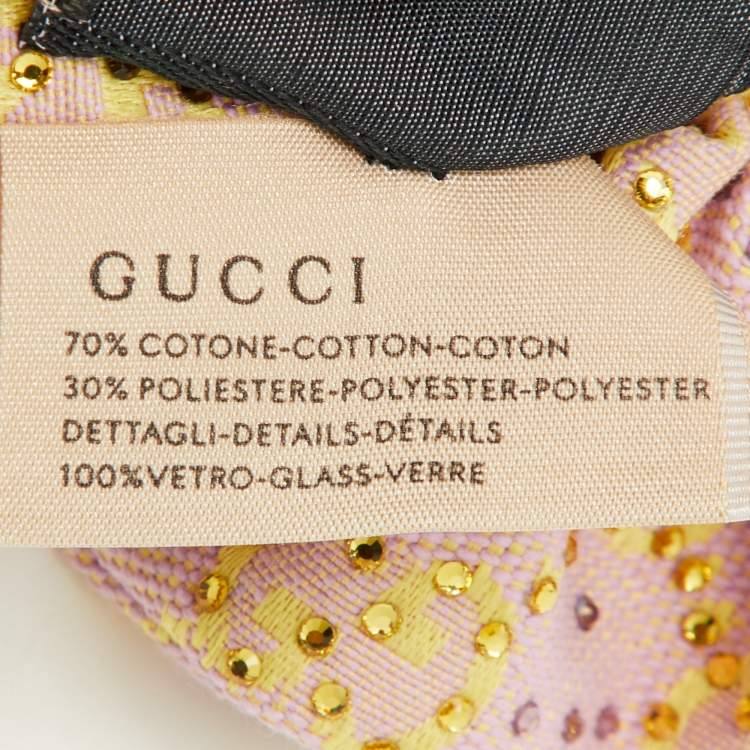 Pre Owned Gucci Pink GG Canvas Crystal Embellished Hair Scrunchie 