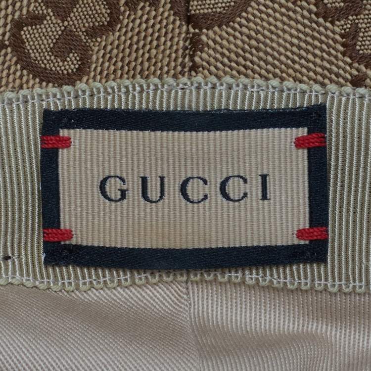 Pre Owned Gucci Beige/Brown GG Monogram Canvas Bucket Hat