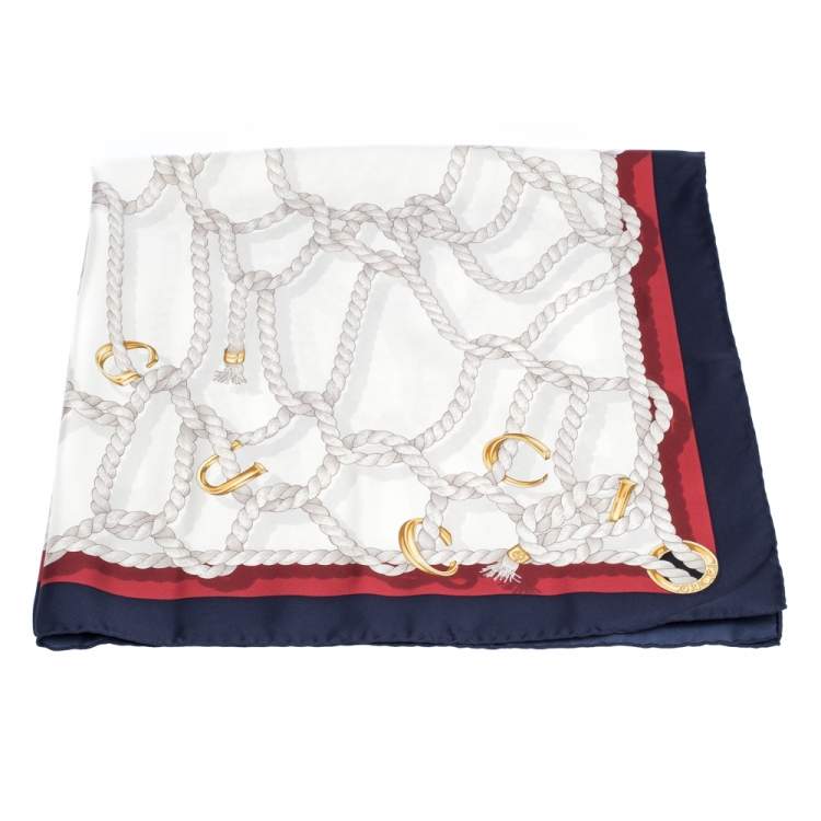 مملوكة مسبقًا Gucci Multicolor Nautical Ropes Silk Square Scarf