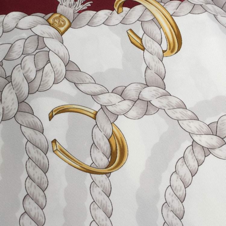 مملوكة مسبقًا Gucci Multicolor Nautical Ropes Silk Square Scarf