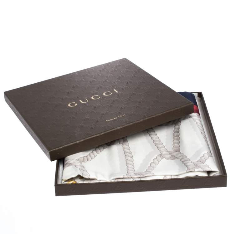 مملوكة مسبقًا Gucci Multicolor Nautical Ropes Silk Square Scarf