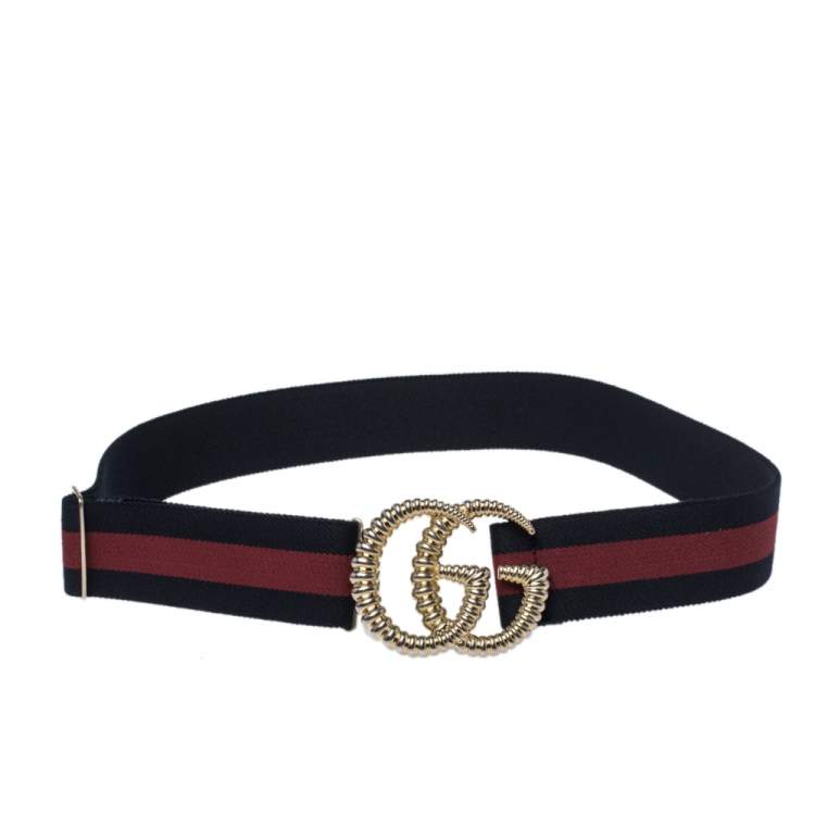 web elastic belt with torchon double g buckle