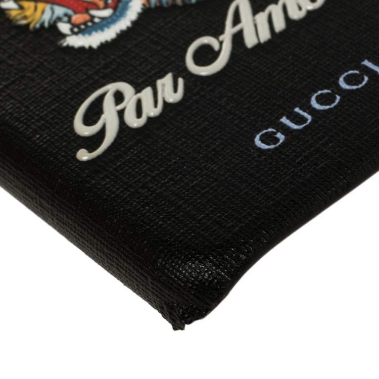 Pre Owned Gucci Black Coated Canvas L'Aveugle Par Amour iPhone 6 Case