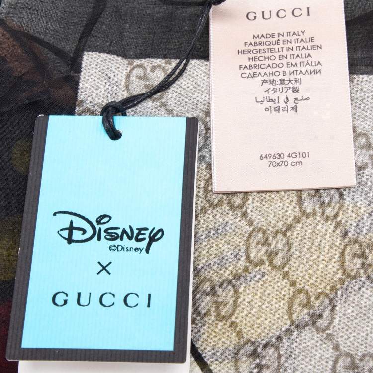 Pre Owned Gucci Multicolor Disney GG Cotton Square Scarf