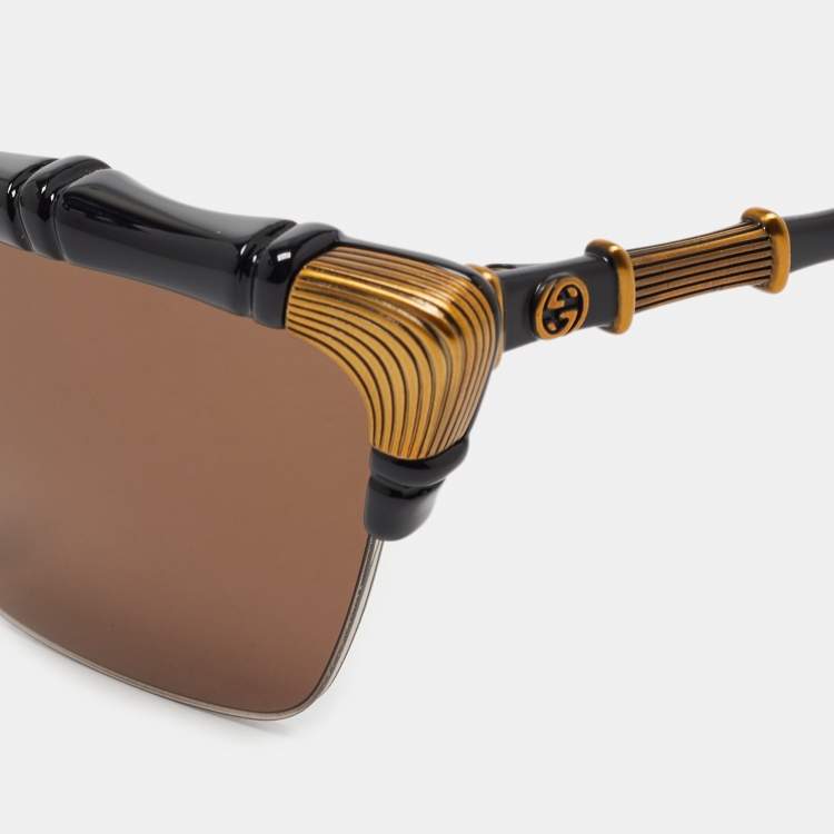 Pre Owned Gucci Black/Gold GG0660S Frame Cat Eye Sunglasses