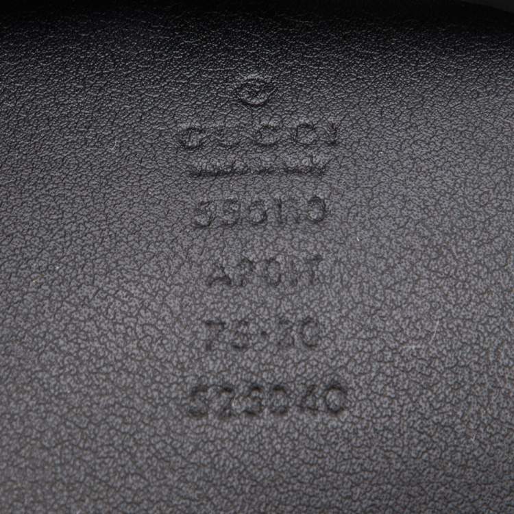 Pre Owned Gucci Black Leather GG Crystals Wide Belt 75CM