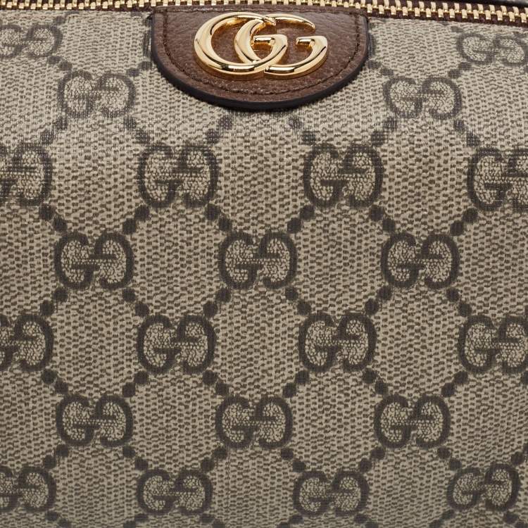 Pre Owned Gucci Beige GG Supreme Canvas Ophidia Cosmetic Case