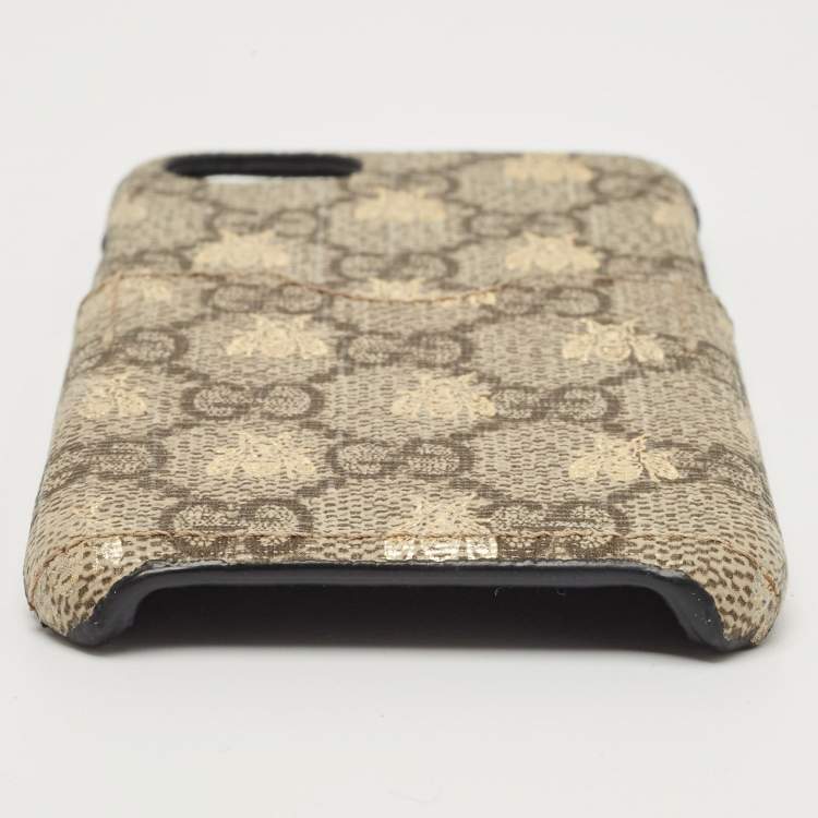 Pre Owned Gucci Beige GG Supreme Canvas Bee iPhone 7 Plus/8 Case