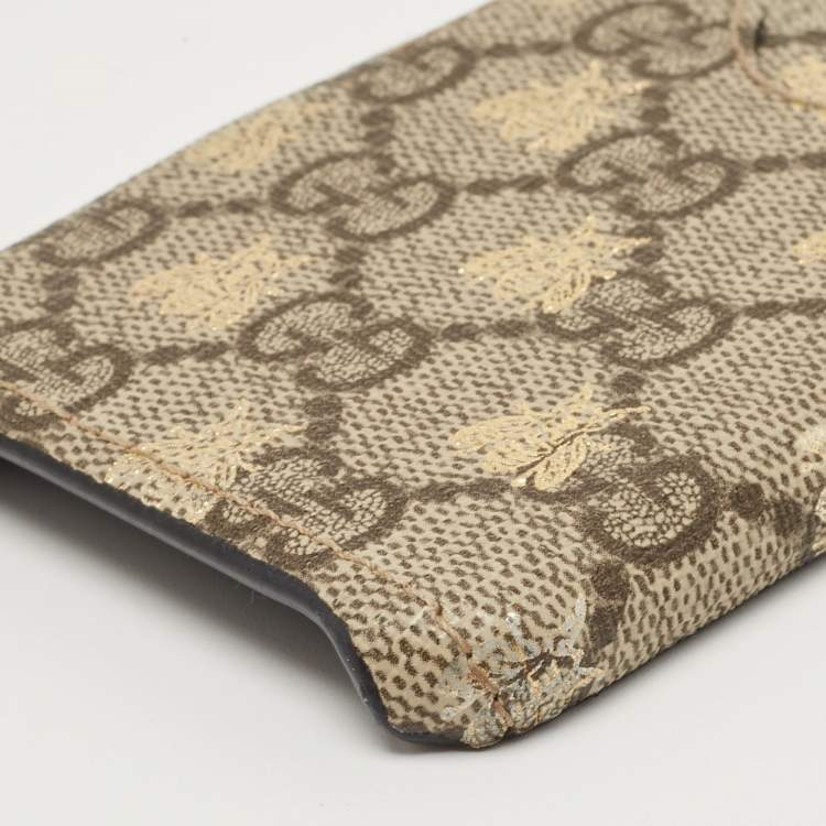 Pre Owned Gucci Beige GG Supreme Canvas Bee iPhone 7 Plus/8 Case