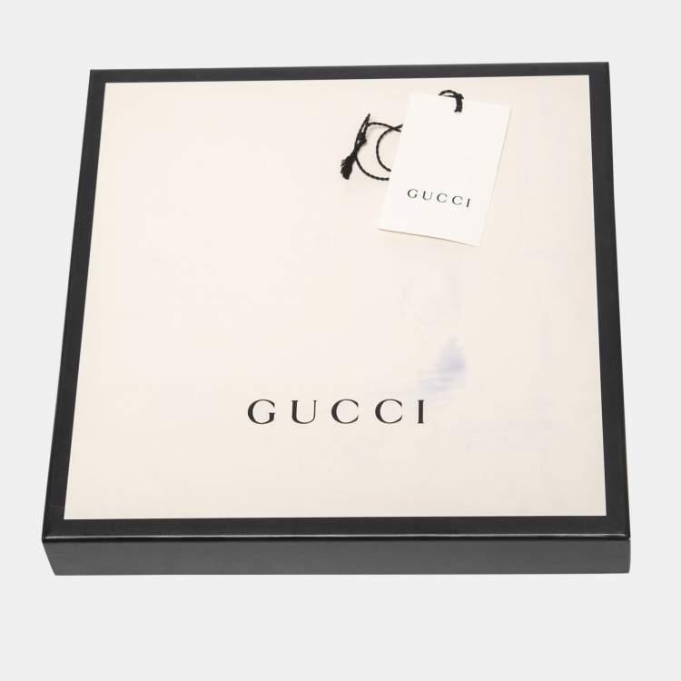 Pre Owned Gucci Navy Blue/Grey GG Jacquard Wool Lonar Reversible Scarf