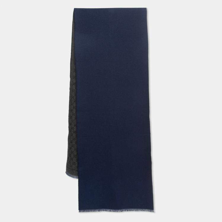 GG Jacquard Wool Scarf in Blue - Gucci